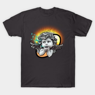 Baby Angel Statue Orange Art T-Shirt